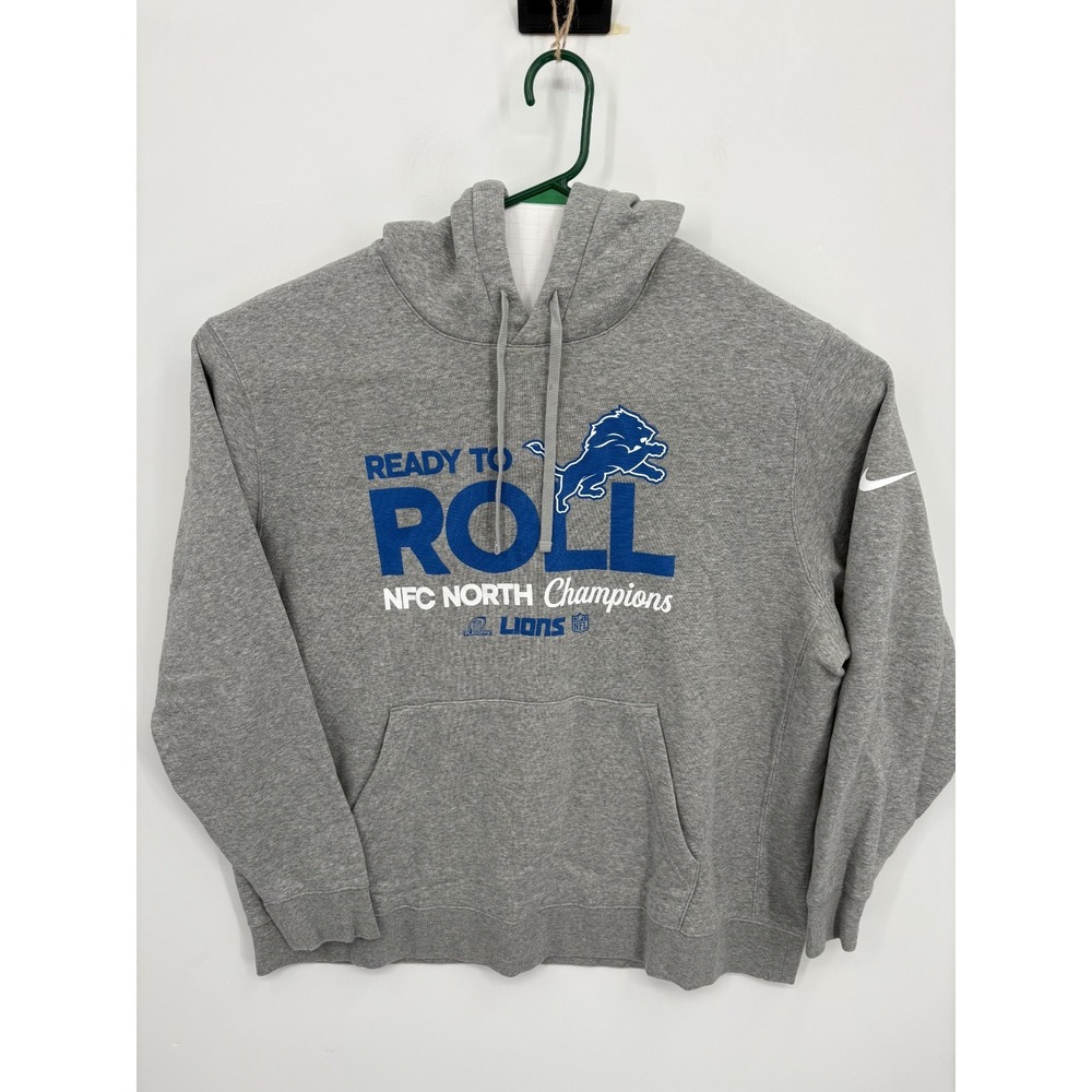 Nike Detroit Lions NFC North Champions Ready To Roll Gray Hoodie Sweatshirt, XXL